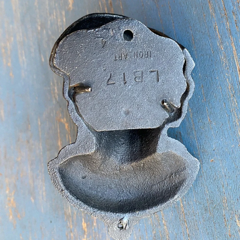 Unique Black Cast Iron Wall Hanging Match Holder Hook Numbered